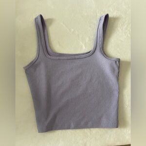 Hollister Purple Ribbed Crop Tank Top